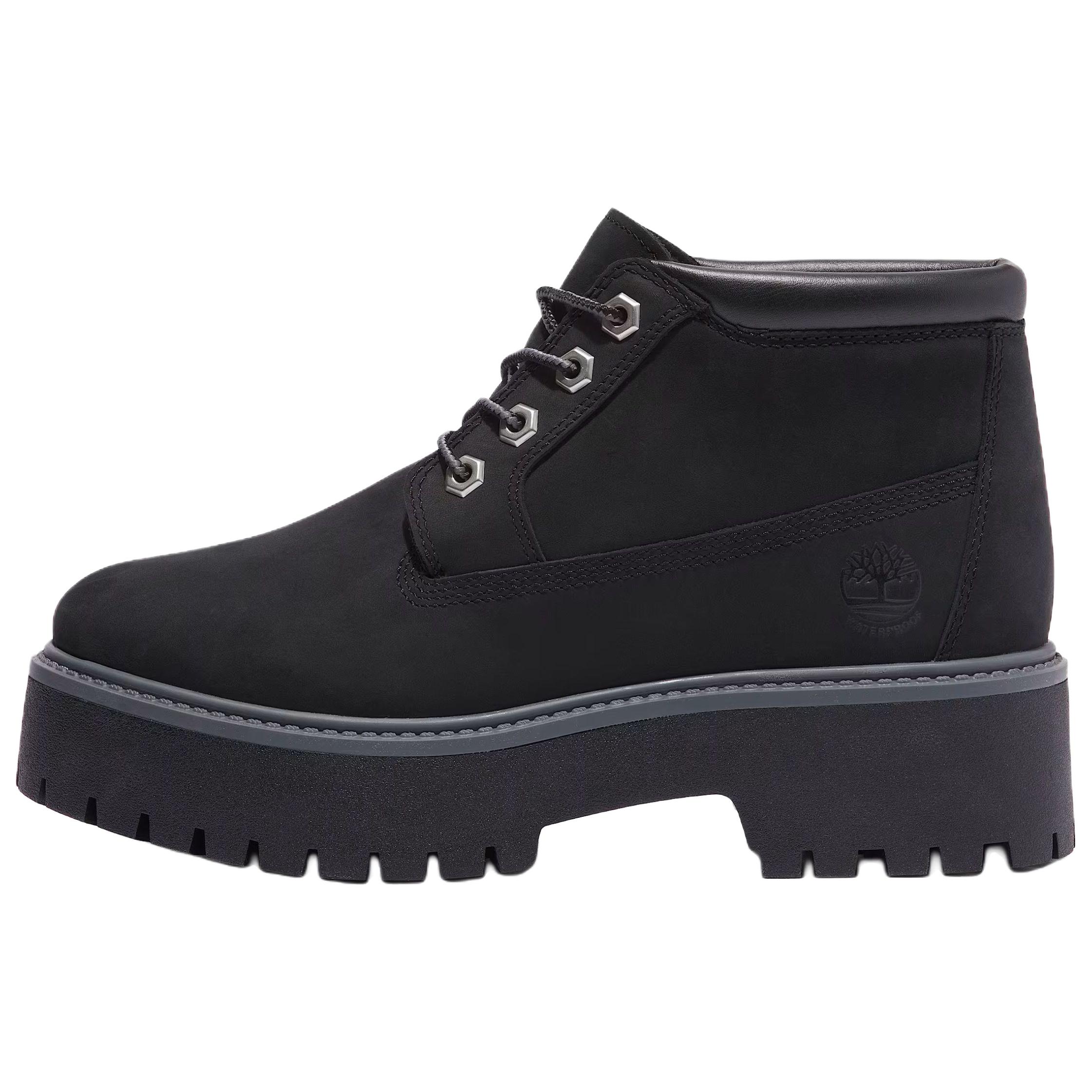 Timberland Women s Stone Street Premium Platform Waterproof Chukka Boot Black Nubuck TB0A5REN015 38