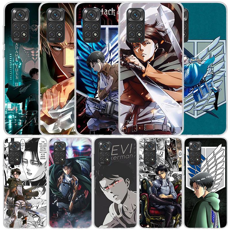 Attack Titan Levi Handyhülle für Xiaomi Redmi Note 15 14 14S 13 12S 12 Pro Plus 11S 11 11T 11E 10S 10 + Weiche TPU-Rückseite Redm