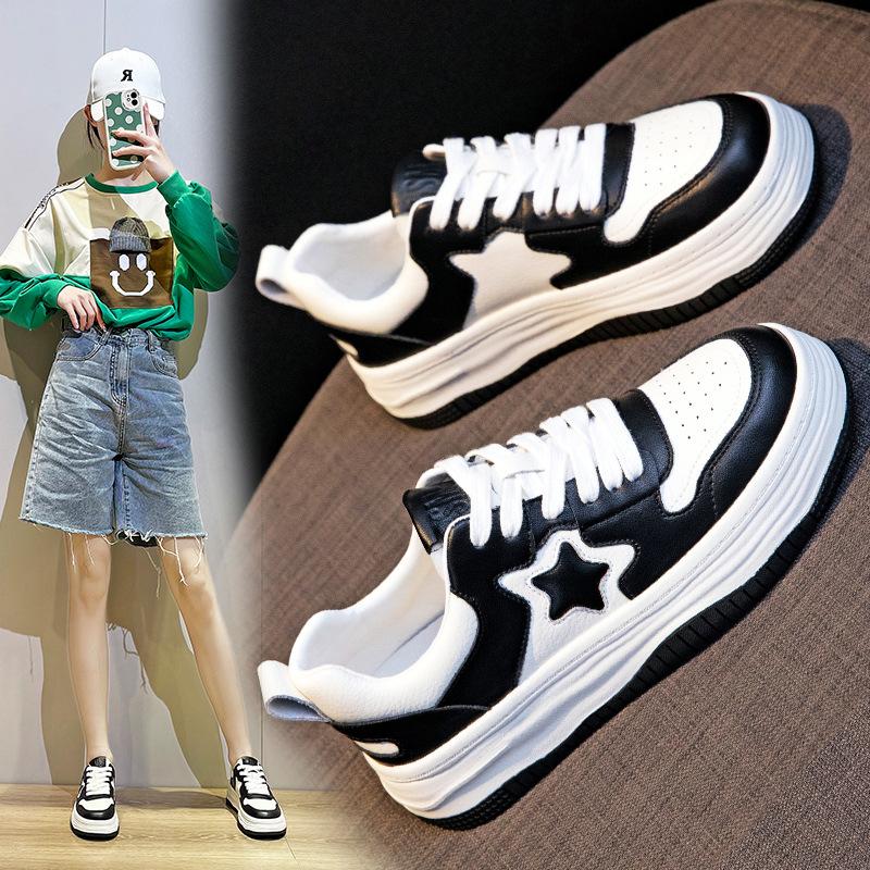 Little white shoes women's spring new leather platform casual shoes versatile stars low-top sports board shoes students