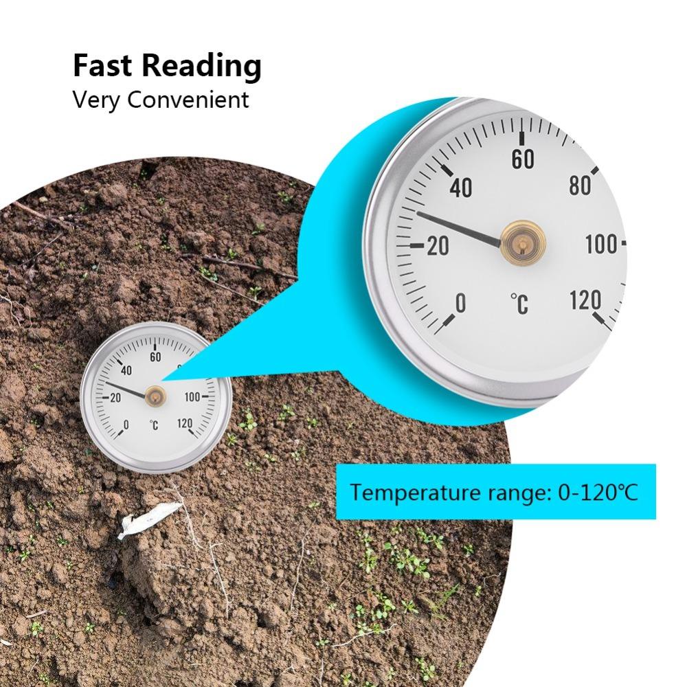 63mm Dial Pipe Thermometer 0-120℃ Bimetal Clip on Spring Thermometer IP55 Easy Installation Temperature Gauge