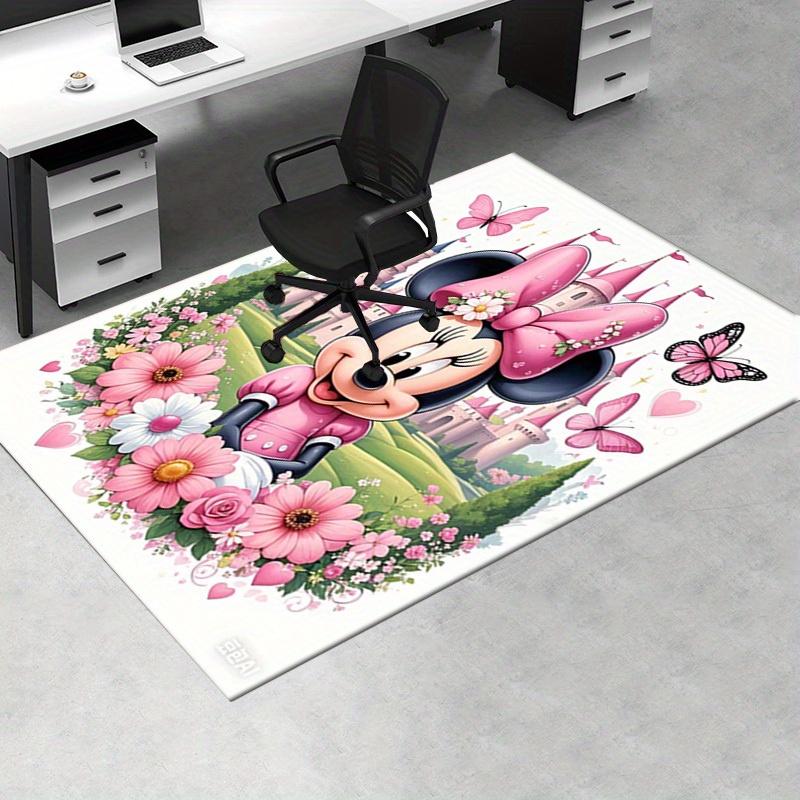 3D Printed Minnie Princess,Castle,Flowers Anti-Slip Rug - Machine Washable Office Rug for Living Room, Bedroom, Office - Multiple Sizes