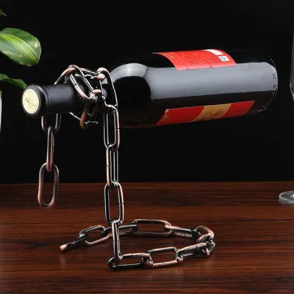 Magical Suspension Iron Chain Wine Racks One Bottle Wine Display Racks Stand Holder Kitchen Dining Room Cellar Bar Decoration