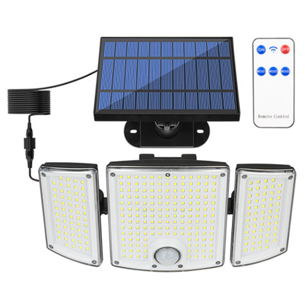 

TG-TY01040 278 LED 3-Head Solar Powered Wall Light with Remote Control Waterproof Garden Lamp,Large Panel A