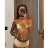 3 Pieces Print Bikini Swimsuit with Cover Up Swimwear Women Bathing Suit Short Pants  Micro Bikini Set Swimming Suits Biquini