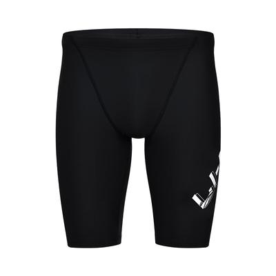 Li-Ning Quick-Dry Letter Fitted Knee-Length Swimming Training Shorts Men Swimwear Black L-ASLT087-11