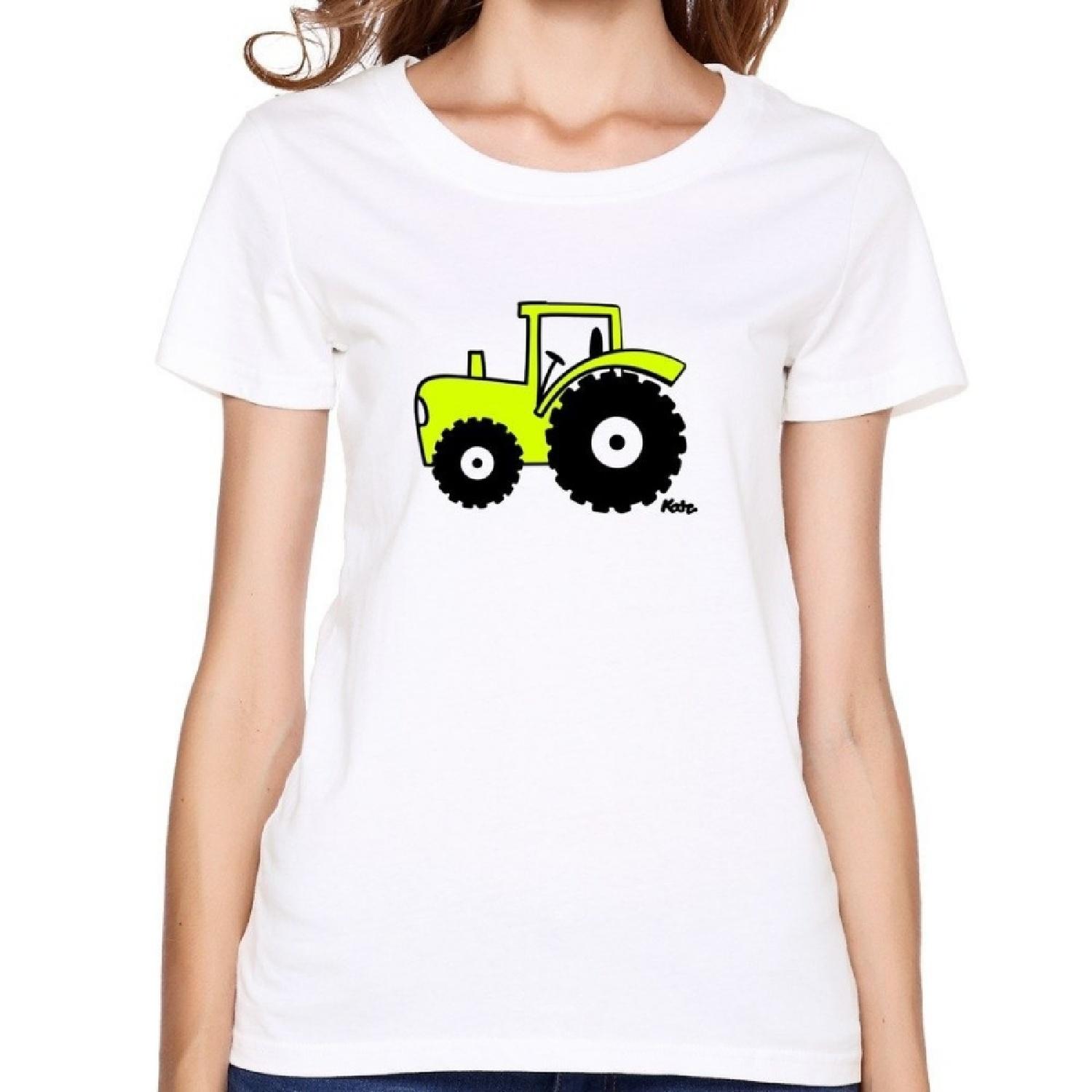 HM Women s T Shirts Tractor Size L White S