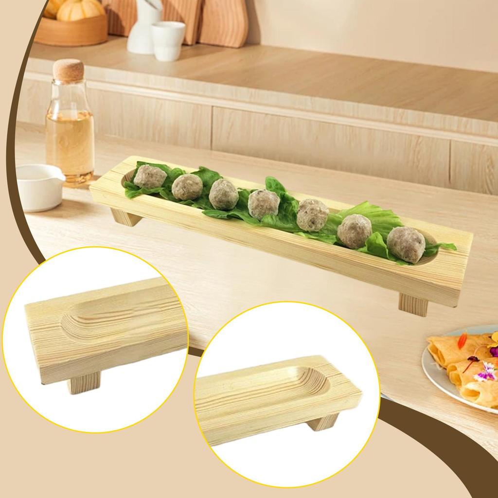 Luxury Serving Plates Wooden Sushi Board Decorative Platter Rectangular Tableware for Dining Room and Events