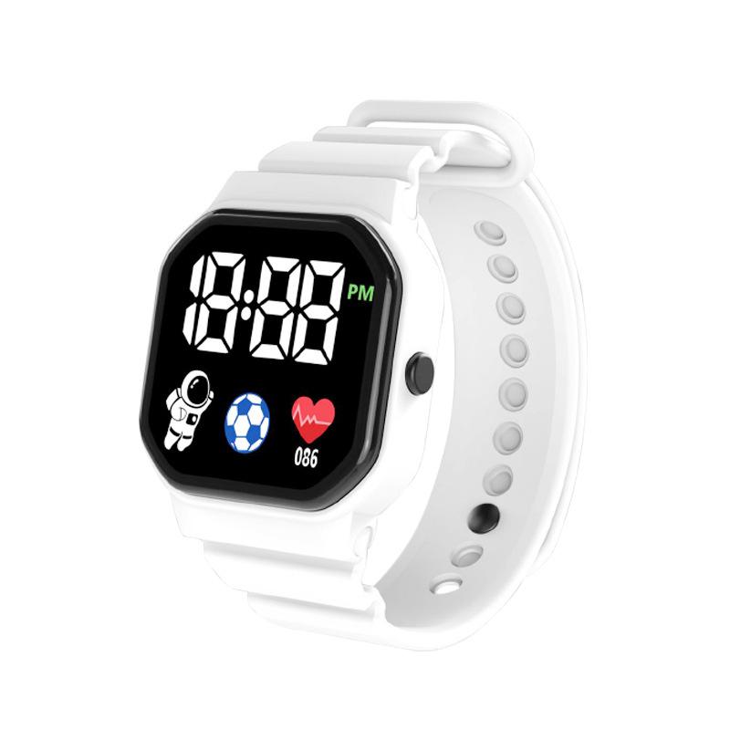 Key white LED electronic watch small square movement bright light personality wind trend electronic watch student couple LED electronic watch