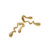 18K Gold Plated Irregular Water Drop Cross Stud Earrings for Women - Stainless Steel, Colorfast, High-End Accessories.