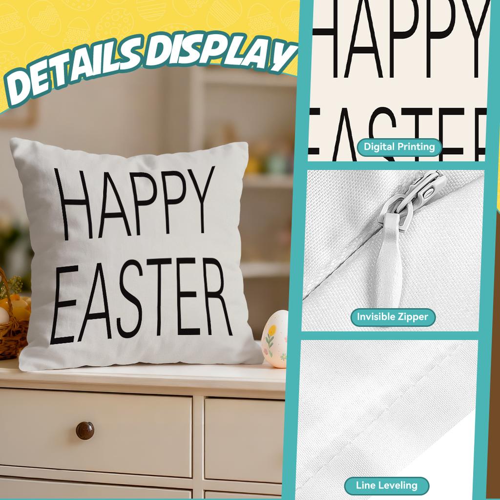 Rural Style Easter Bunny Pillowcase Printed Polyester 40/45/50cm Throw Pillowcover Decorative Sofa Cushion Pillowslip Home Decor