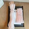 2pcs/set Thin Breathable Long Arm Sleeves Fingerless Yarn Arm Sunscreen Covers  Spring