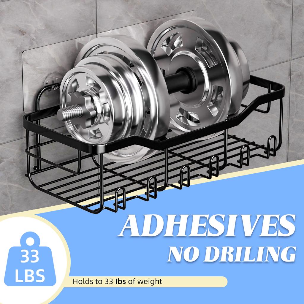 5ks Sprchový organizér, Samolepicí sprchový organizér pro koupelnové úložné prostory&Domácí dekorace&Kuchyň, Bez vrtání, Velká kapacita
