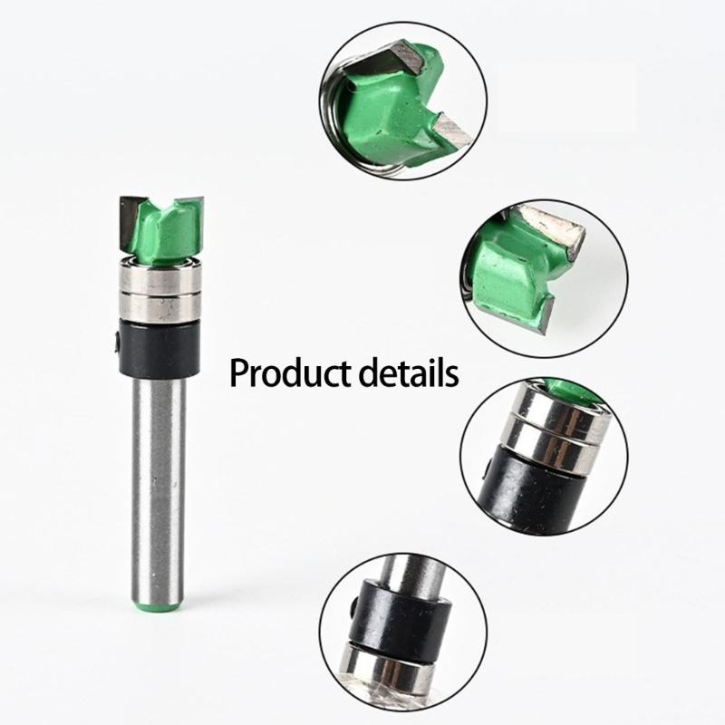 Durability Milling Cutter AntiRust Router Bit with Double Bearing for Enhances Stability Suitable for Grooving Tasks
