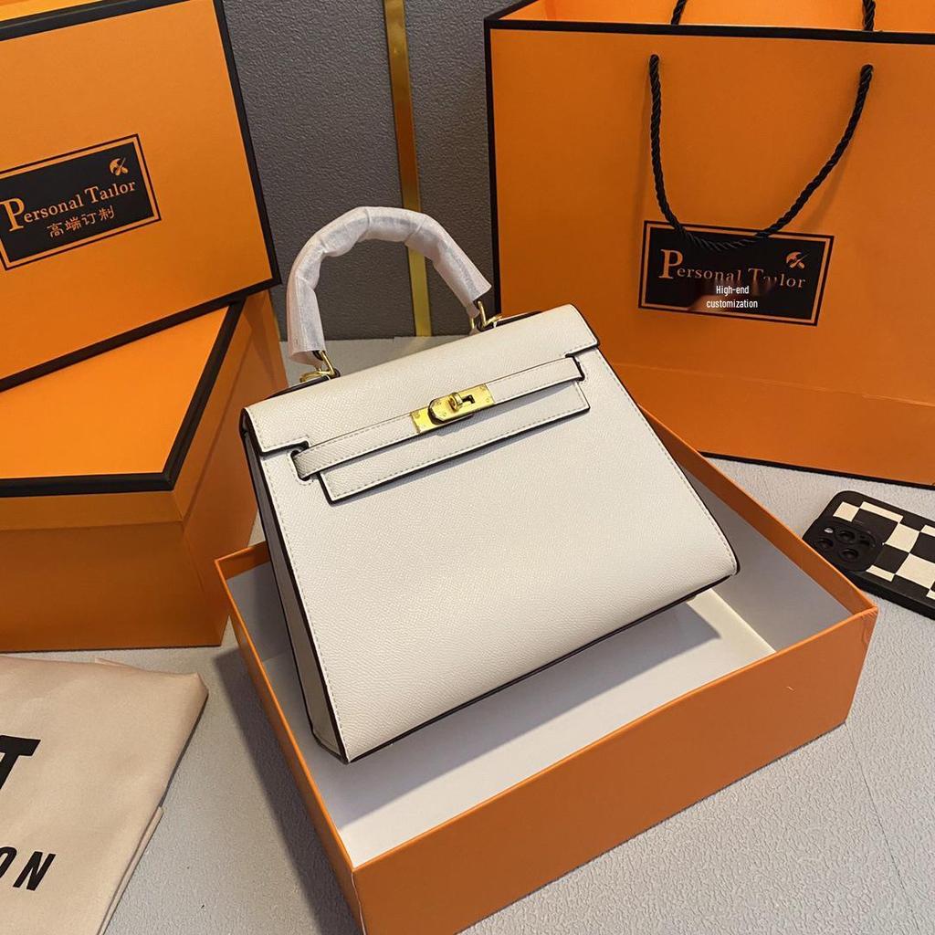 Bolso Kelly Color Caramelo: Bolso de Mano de Moda Europeo y Americano para Mujer, Bolso de Hombro Único o Cruzado de Gama Alta