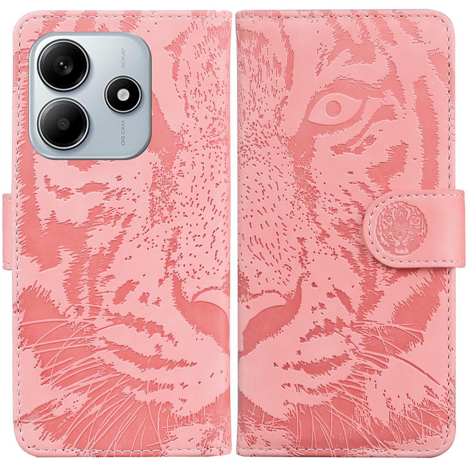 

For Xiaomi Redmi Note 14 5G Case Tiger Imprint Leather Wallet Phone Cover F