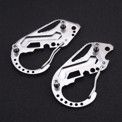 Multifunctional EDC Carabiner Key Holder with Quick-Release Strap and Protector, Stainless Steel Mountaineering Buckle Keychain