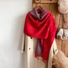 S Jacquard Design Winter Zweiseitiger Schal Kaschmir Weich Warm Langer Fransen Pashmina Schal Kälteschutz Winddichte Decke Schal