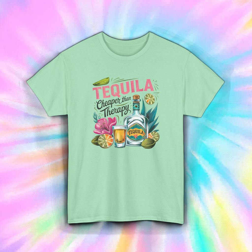 Tequila Shirt Funny Drinking Cheaper Than Therapy Party Tee S5xl