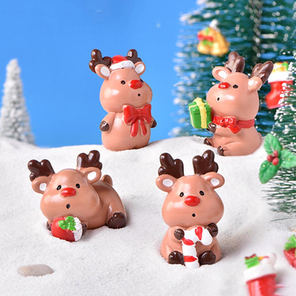 Supplies Desktop Ornament Micro Landscape Mini Deer Figurines Miniature Snow Scene Resin Elk Toys