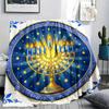 1PC Hanukkah Print Flannel Blanket, High quality All Seasons, Home Decor, Warmth and Comfort, Perfect for Christmas Gifts