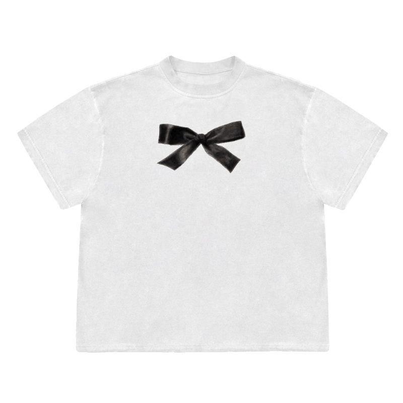 

Black Bow Graphic Unisex Cotton Autumn Kpop Harajuku Kawaii T-shirt Tee Casuai Short Sleeve Crewneck Top Fashion Streetwear 4XL