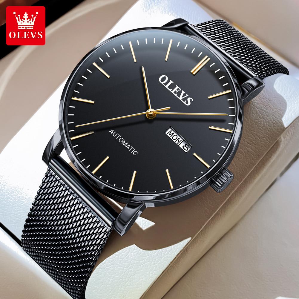 OLEVS Men's Watches Simple Casual Original Automatic Mechanical Wristwatch for Man Self-winding Movement Waterproof Luminous New
