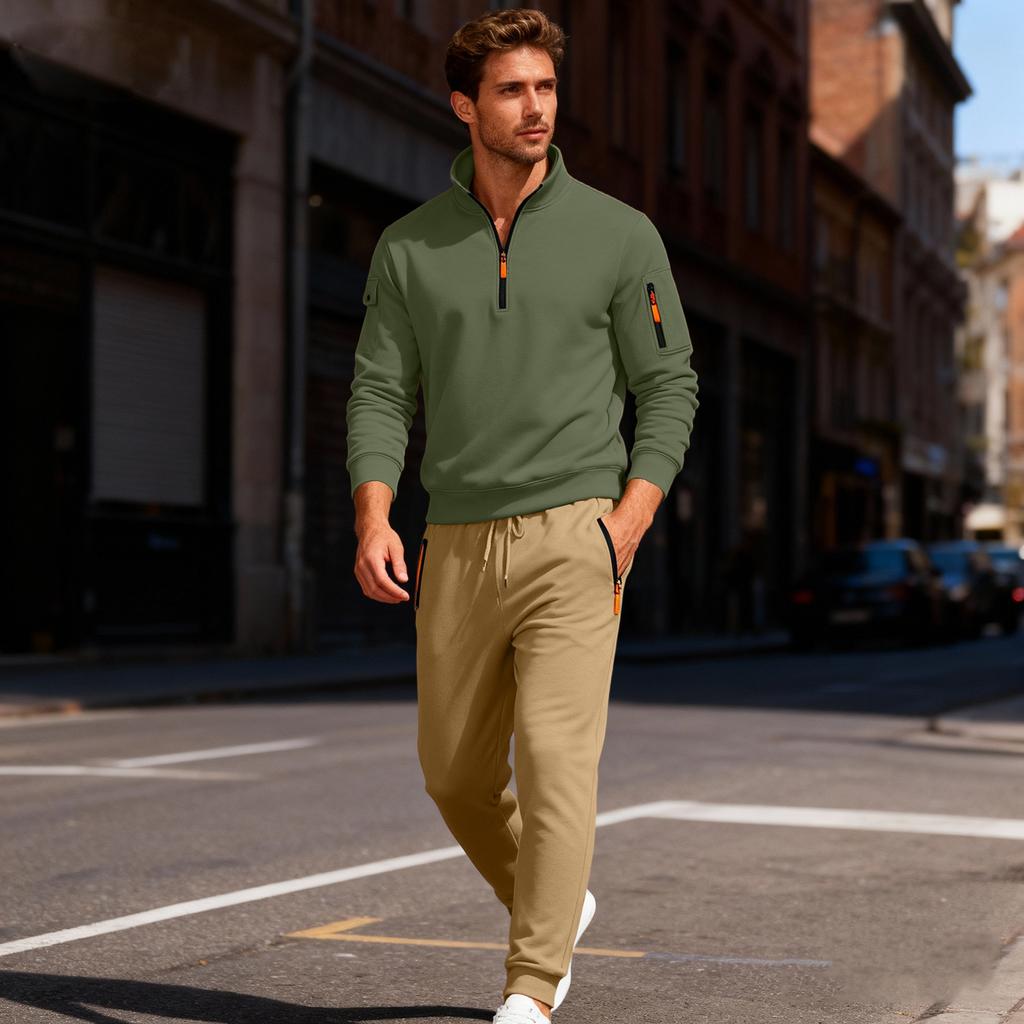 Herren Sweatshirt Anzug Herren Einfarbig Lässig Sportanzug Sweatshirt Anzug