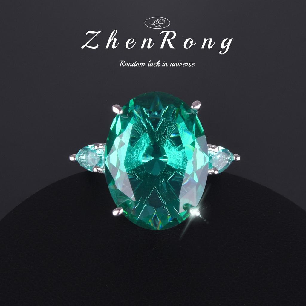 Luxury Full Diamond Imitation Paraiba Chain Dress Dinner Stud Earrings Bridal Wedding Jewelry Ring Colorful Treasure Set Women