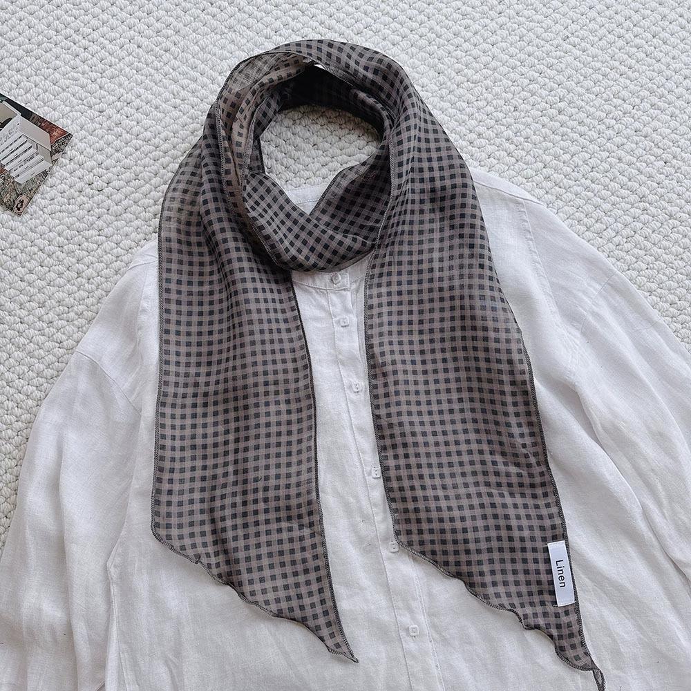 100% Linen Breathable Long Spring and Autumn Scarf For Women Original Style Artistic Neck Protection Soft Scarves 14x170cm