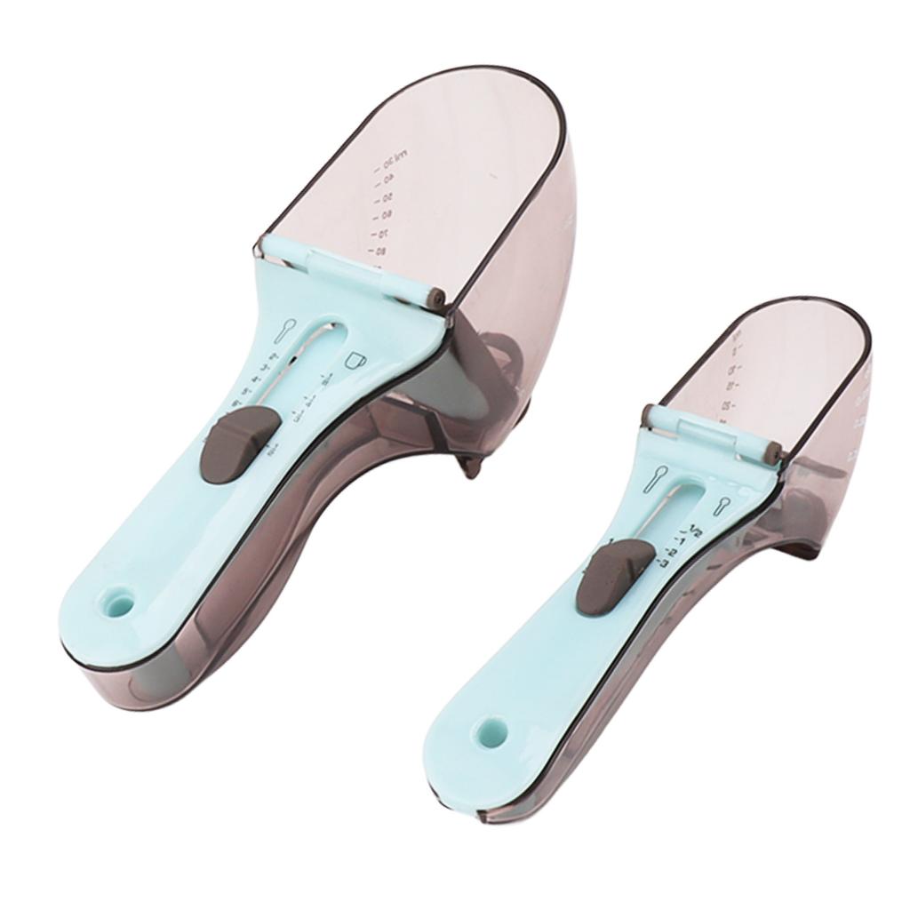 2PCS Adjustable Measuring Spoon Plastic Measuring Scoops Cups for Baking Cooking Accessories