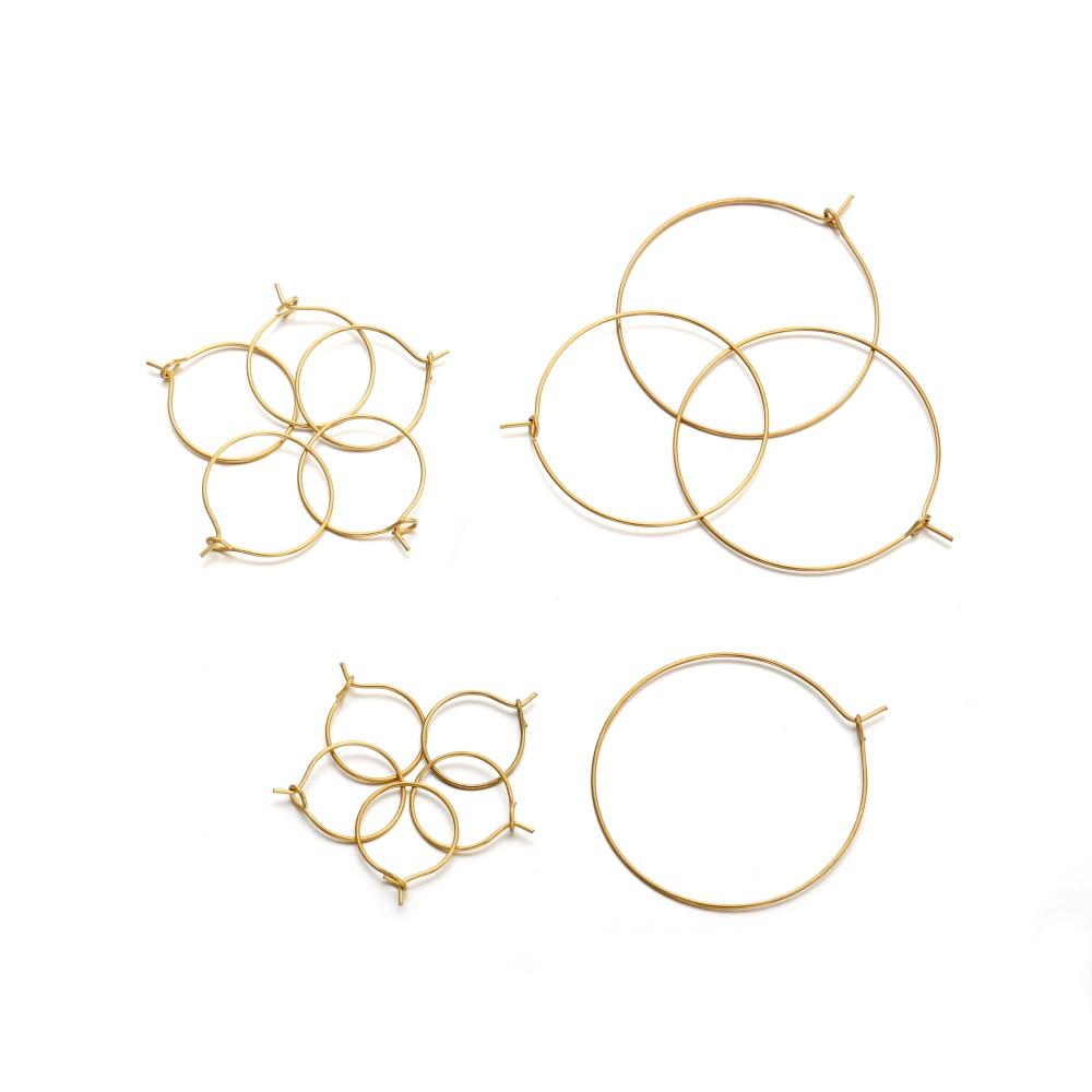 10-50Pcs 15-50mm Stainless Steel Earrings Open Earring Hooks Base Ear Ring Drops DIY Dangle Earring Jewelry Making Accessories