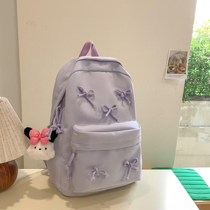 School Bag, Large-capacity Schoolbag, Female College Backpack, Summer Korean Style Cute Bow Backpack, Junior High Student Computer Bag