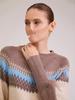 European & American Retro Patchwork Knit Sweater - Autumn/Winter, Round Neck, Long Sleeve