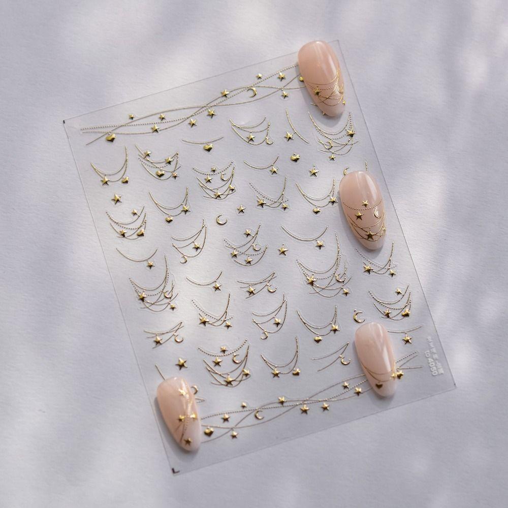 5D Effect Manicure Decals Self-Adhesive Nail Sliders Elegant Nail Decorations Beauty Manicure
