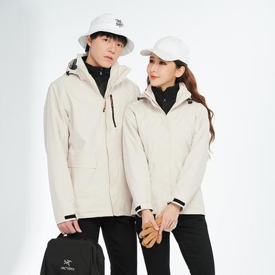 Veste Nouveau Style Homme Thermoscellée Trois-en-un Ensemble Deux Pièces Anti-Froid Extérieur Chaud Imperméable Coupe-vent Veste d'Alpinisme pour Femme