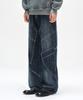 DECET Pached Rivet Wide Jeans Dcpt050Dbluea
