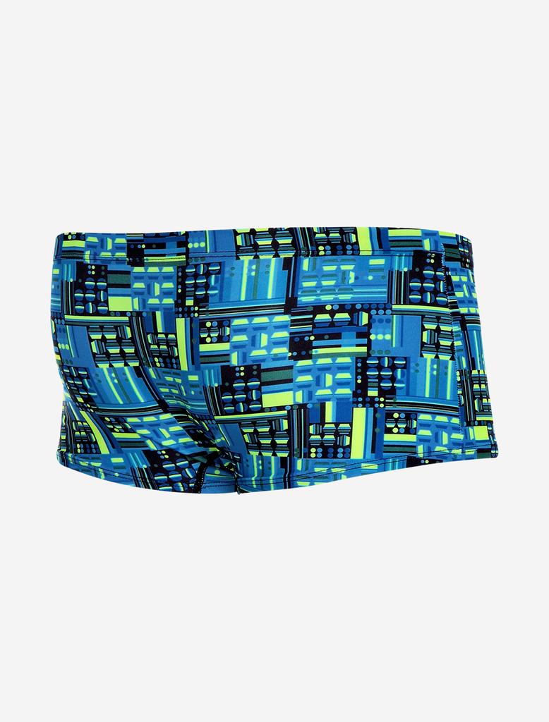 Toneidoseupocheu Check Talk Blue Sturdy Men'S Short Square Swimsuit