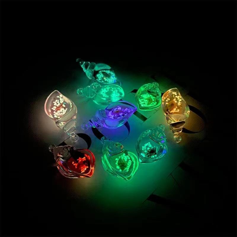 DW91 5pcs Transparent Luminous Acrylic Conch Charms Colorful Pendant DIY Jewelry Making Necklace Earrings Keychain Accessories