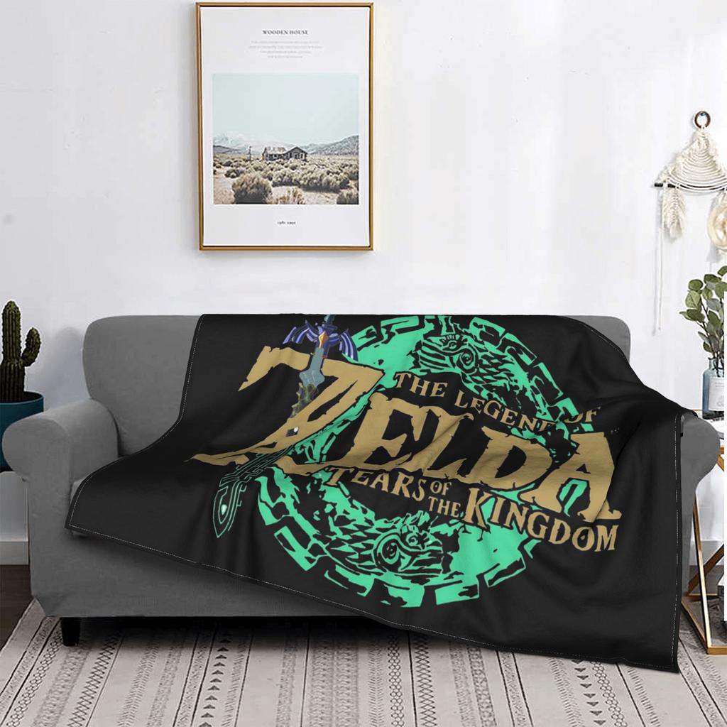 Z-Zelda Legends Tears of the Kingdom Fleece Blankets Game Merch Funny Throw Blanket for  Sofa Bedding Lounge 125*100cm Bedspread