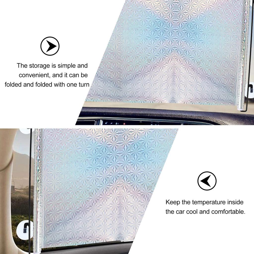 POPETPOP Car Windshield Roller Window Glass Blind Suction Cup Automatic Perfect for Car 2 Panels Sunshade, Sunshade, Shade, Shade, Shade, Visor,