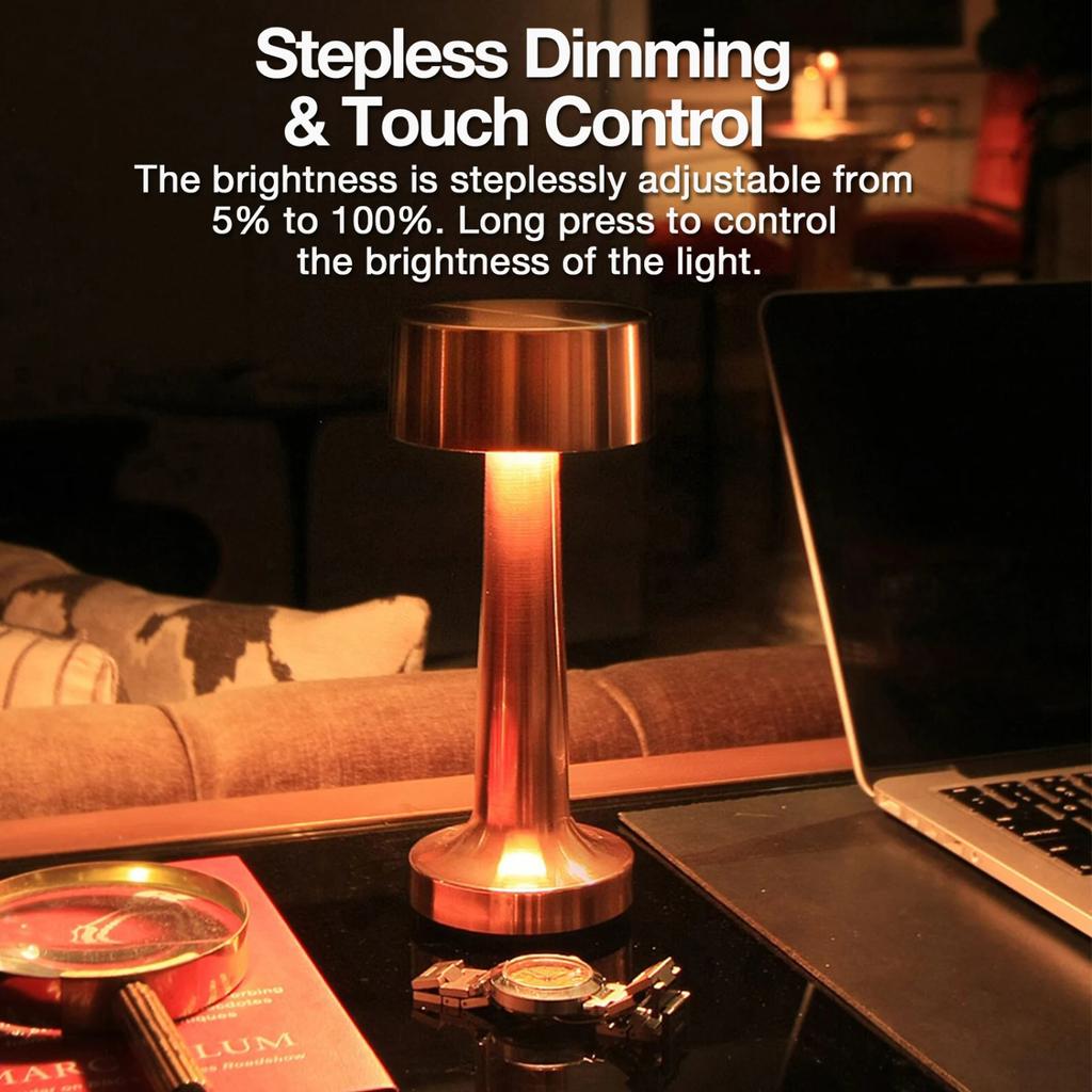 New LED Cordless Desk Lamp  Control and Chargeable Modernist Art  Lamp 3 Color Temperatures Adjustable Brightness LED Light