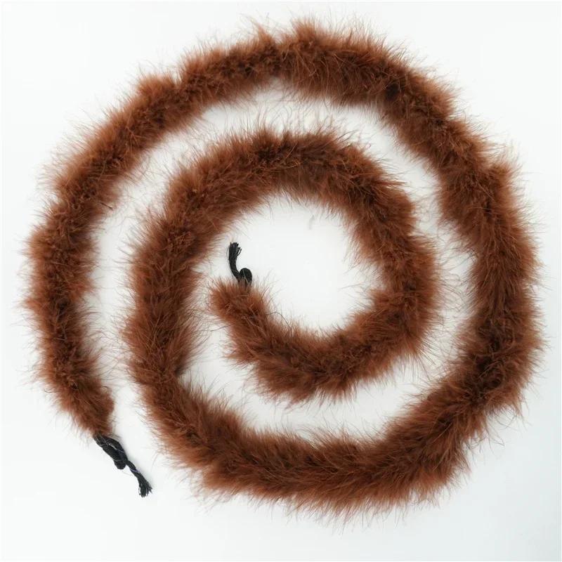 2Meters Black Fluffy Turkey Marabou Feather Boa 18-20g Shawl Wedding Skirt Fringe Trim Feathers On Tape for Clothes Decoration