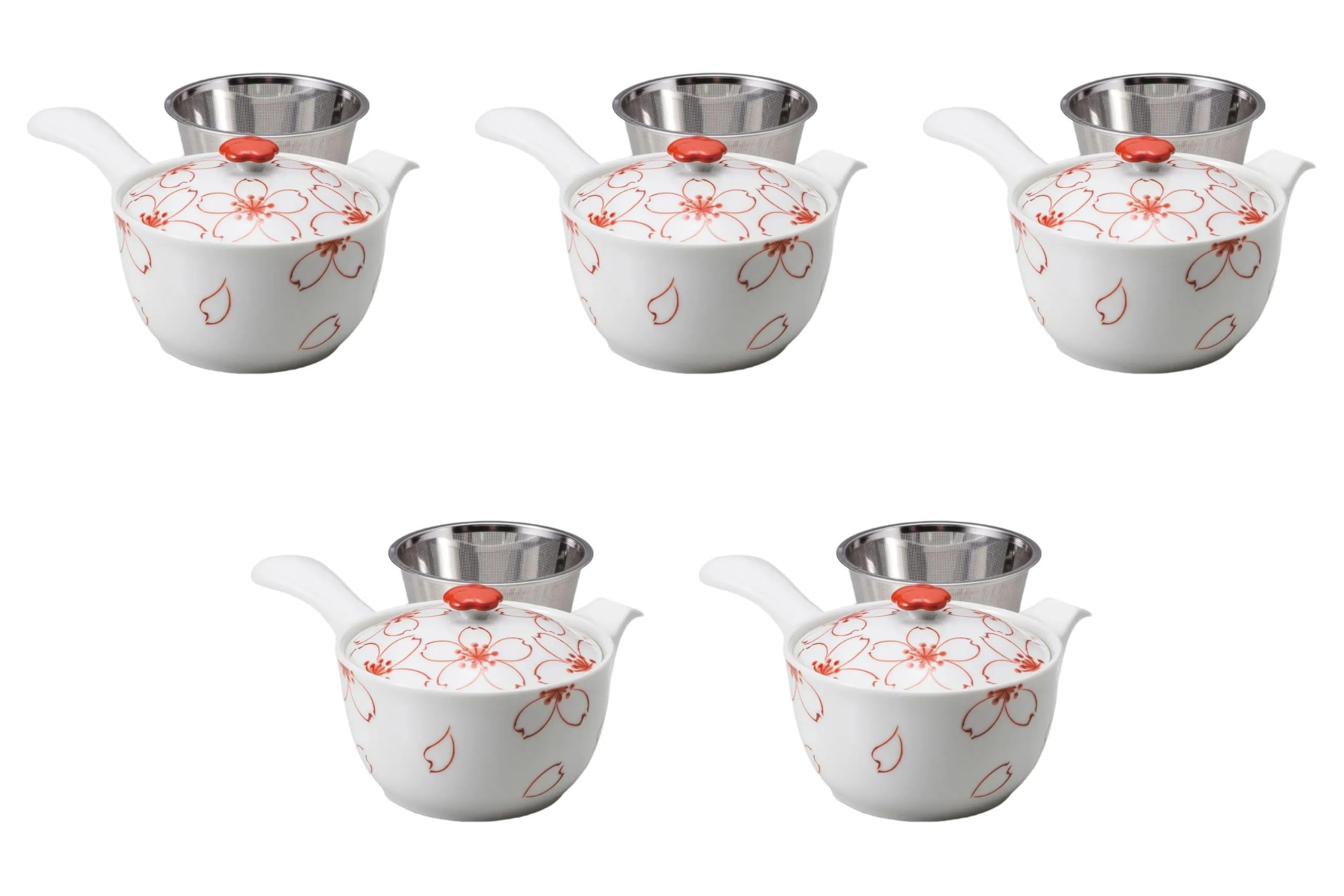 

Set of 5 Nishikizakura SS Flat Teapots x cm Arita Ware Teapots by Setomonohonpo [11.5 8.5 (325cc)]