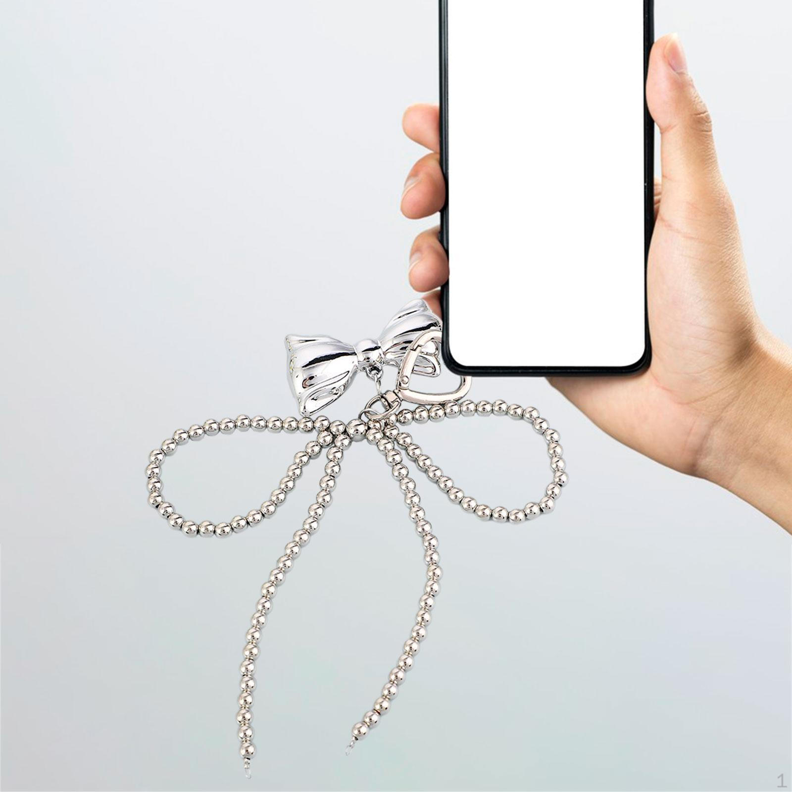 

Брелок з намистинами у вигляді бантика, брелок, браслети, шарми для гаманця, рюкзака, сумки silvery