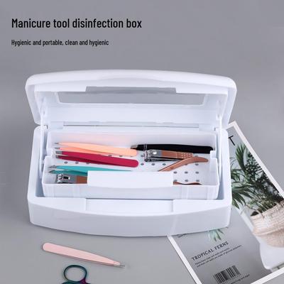 Nail Art Disinfection Storage Box for Cuticle Nippers, Steel Pushers, Tweezers, and Tattoo Cleaning Tools
