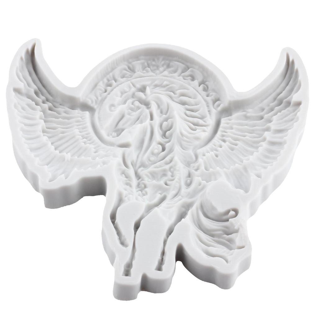 Flying Horse Silicone Molds Pegasus Fondant Mold Cake Decorating Tools Cupcake Topper Chocolate Candy Craft Gum Paste Polymer Clay