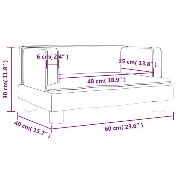 VidaXL Canapé pour enfants crème 60x40x30 cm velours, mini canapé, mini canapé-chaise, mini canapé pour enfants, canapé de 3196323