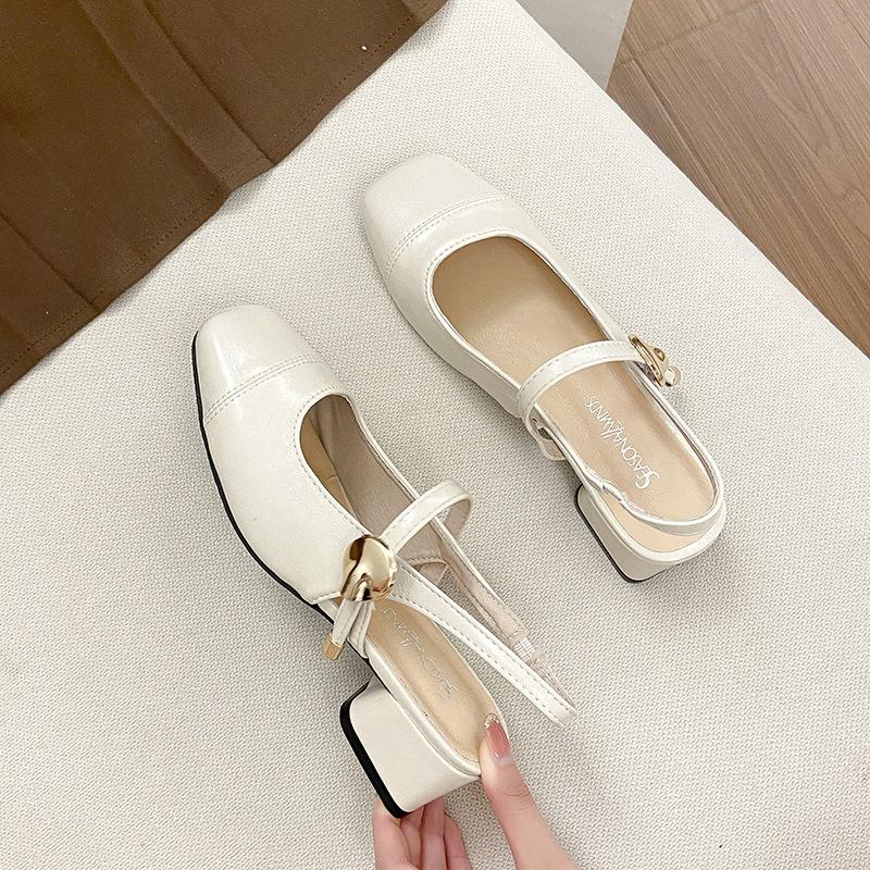 Sandals Women's Summer New Bag Head Thick Heel Empty Single Shoes Temperament Versatile High Heels