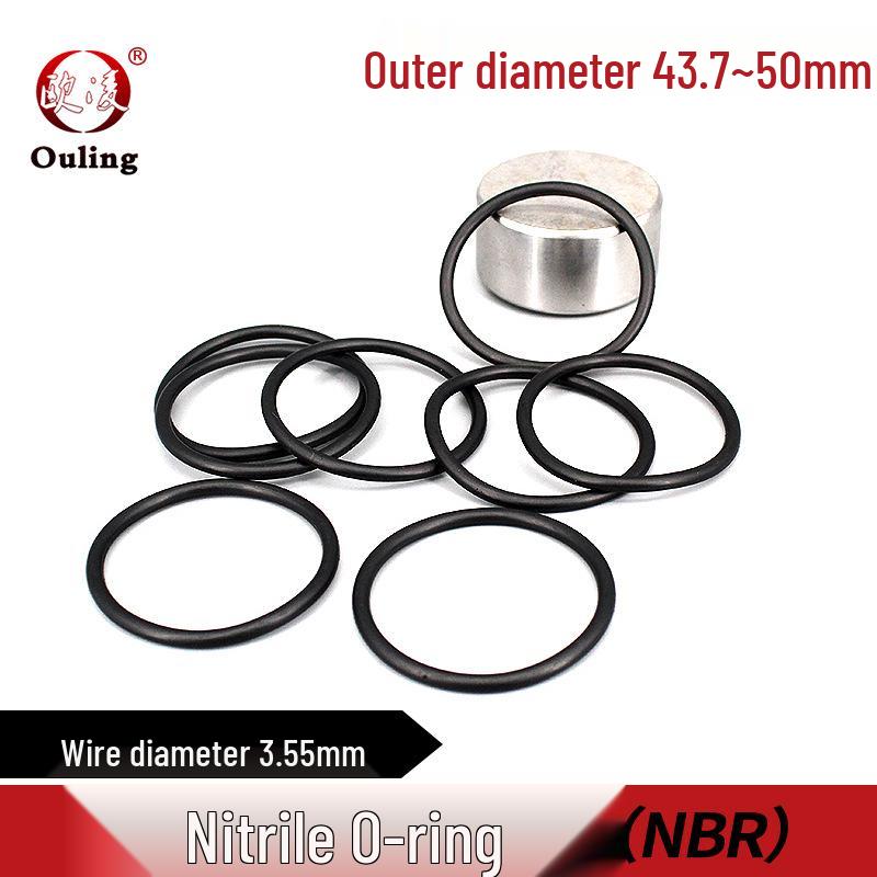 Nitrile O-ring Seal, ID 43.7-50mm, Waterproof & Shockproof, 3.55mm Thickness 43.7*3.55mm (20 pcs) Black Nitrile O-ring