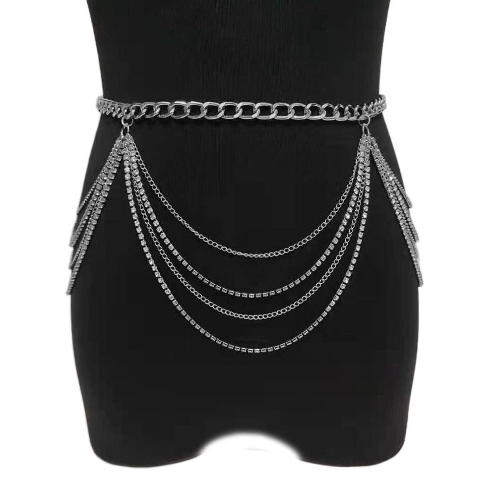 All-match Crystal Korean Body Chain Metal Waist Belts Waist Corset Chain Belts Women Waist Chain